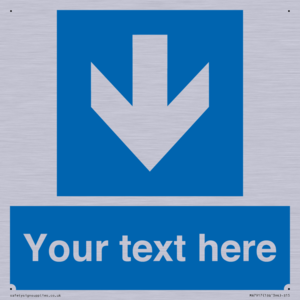 Custom Directional signage blue down arrow 